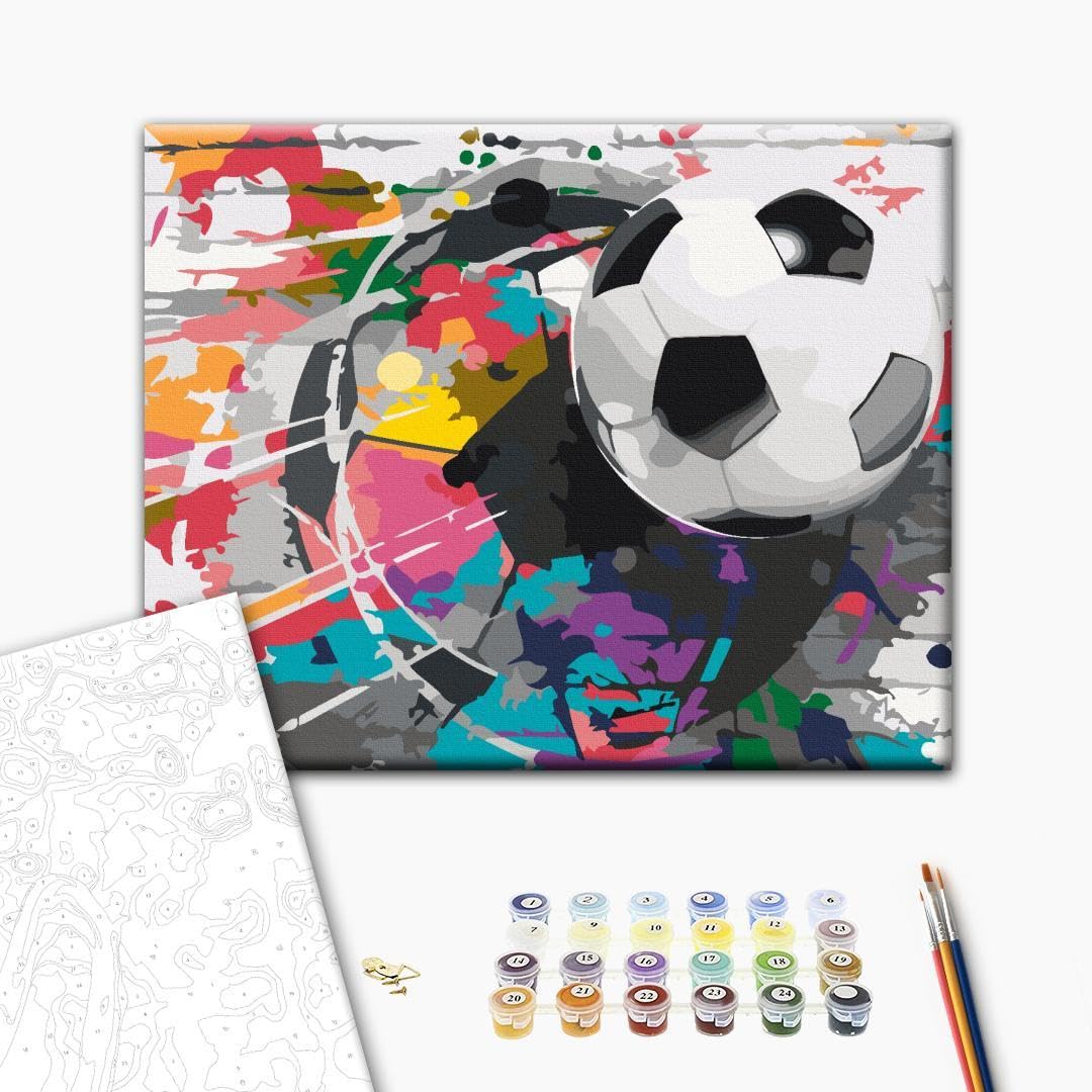 murando - Paint by Numbers Soccer 50x40 cm painting set with wooden frame on canvas for adults children painting hand painted kit DIY gift decoration n-A-0558-d-a