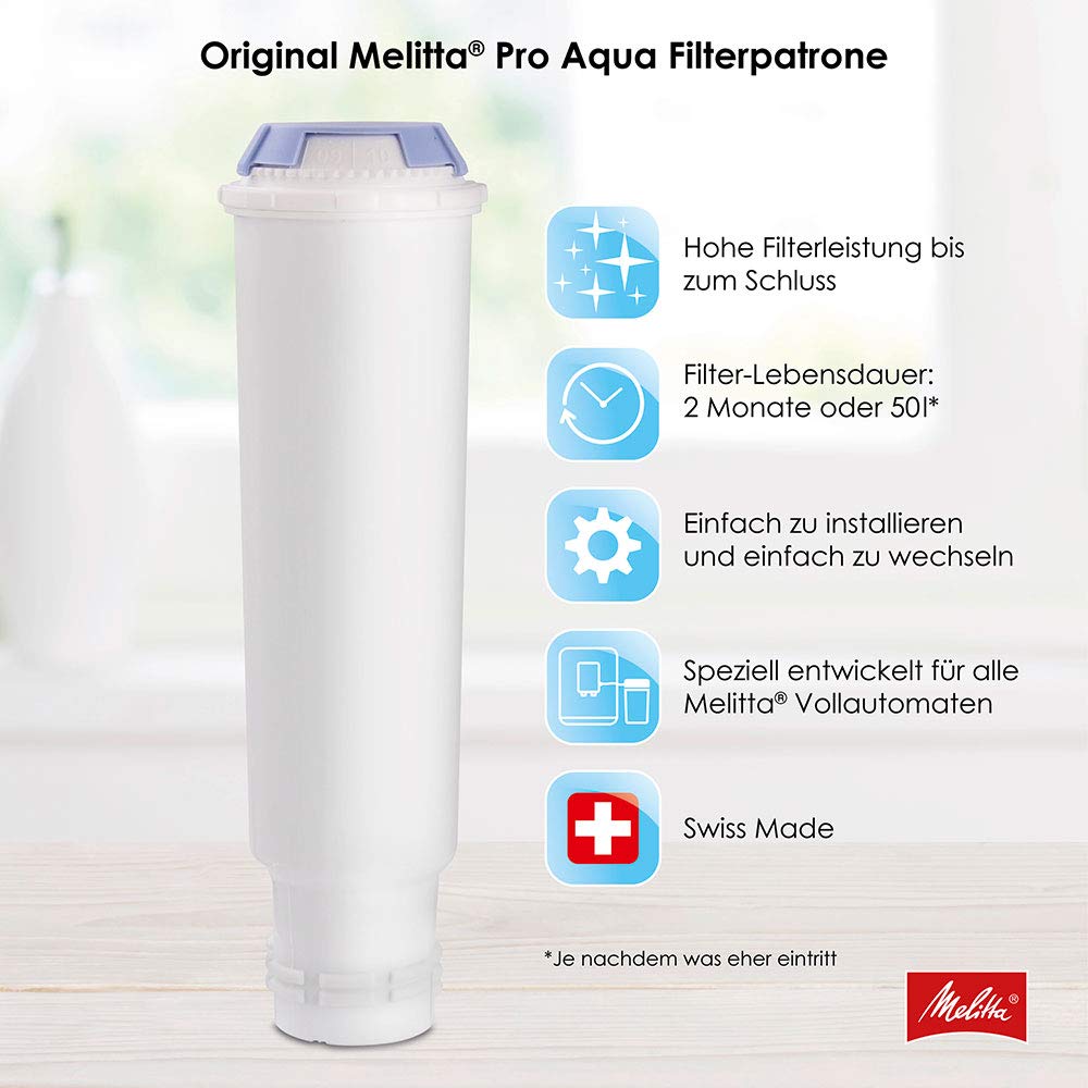 Melitta Filter Cartridges Pro Aqua (3 cartridges) - lime filter for fully automatic coffee machines, prevent limescale deposits & reduce contaminants for the best coffee taste, Old