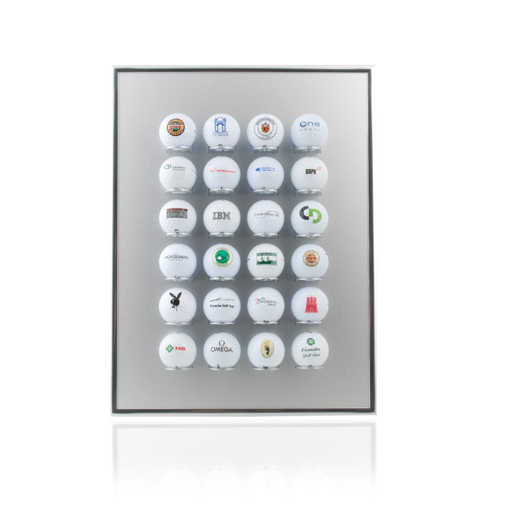KNIX Premium Golf Ball Aluminum Display Case for 24 Golf Balls - Showcase, Golf Shelf Vitrine Display for passionate golfers.