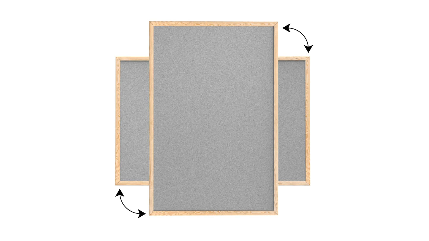ALLboards light grey pin board with wooden frame 90x60cm cork board cork board pin board cork grey surface