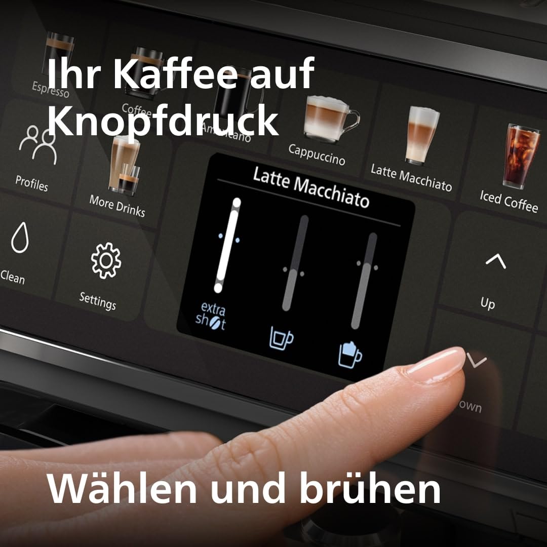 Philips 5500 Series Coffee machine - LatteGo milk system, 20 hot and cold coffee specialties, 40% quieter with SilentBrew, QuickStart, Gray (EP5544/50)