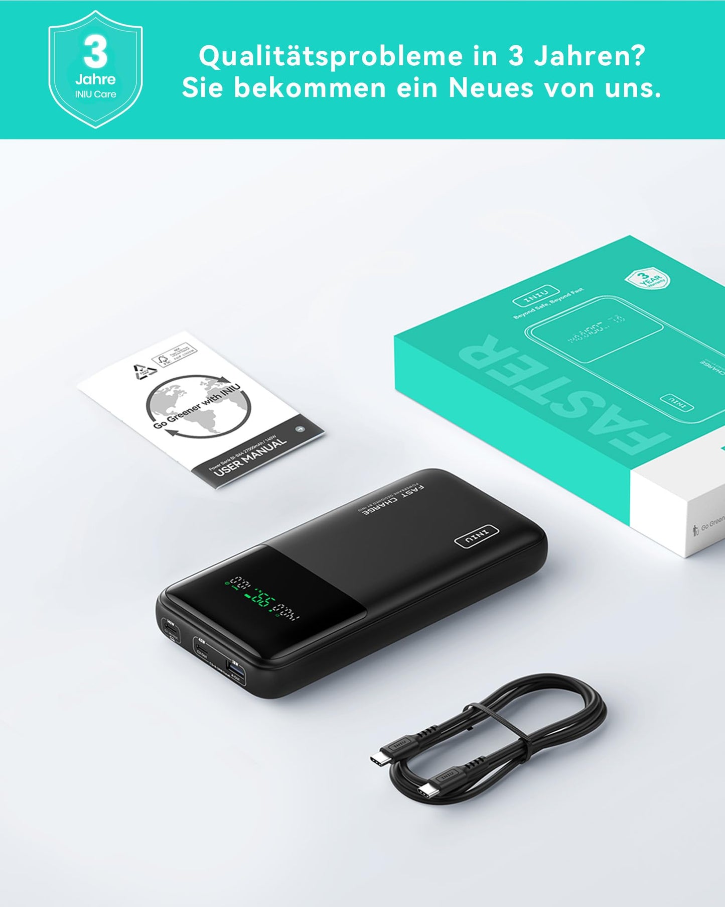 INIU Power Bank, 27000mAh 140W Power Bank Small But Powerful USB C Input & Output for Phone & Laptop, External Battery Packs for MacBook Pro Steam Deck iPhone 17 16 15 14 13 12 Pro Samsung S23 iPad etc.