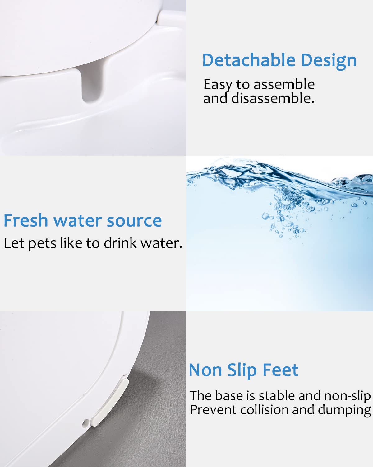 JOFLVA Pet Automatic Water Dispenser, 2.5L for Dogs Cats, Water Fountain Without Electricity, Non-Slip Base, BPA Free, with Placemat