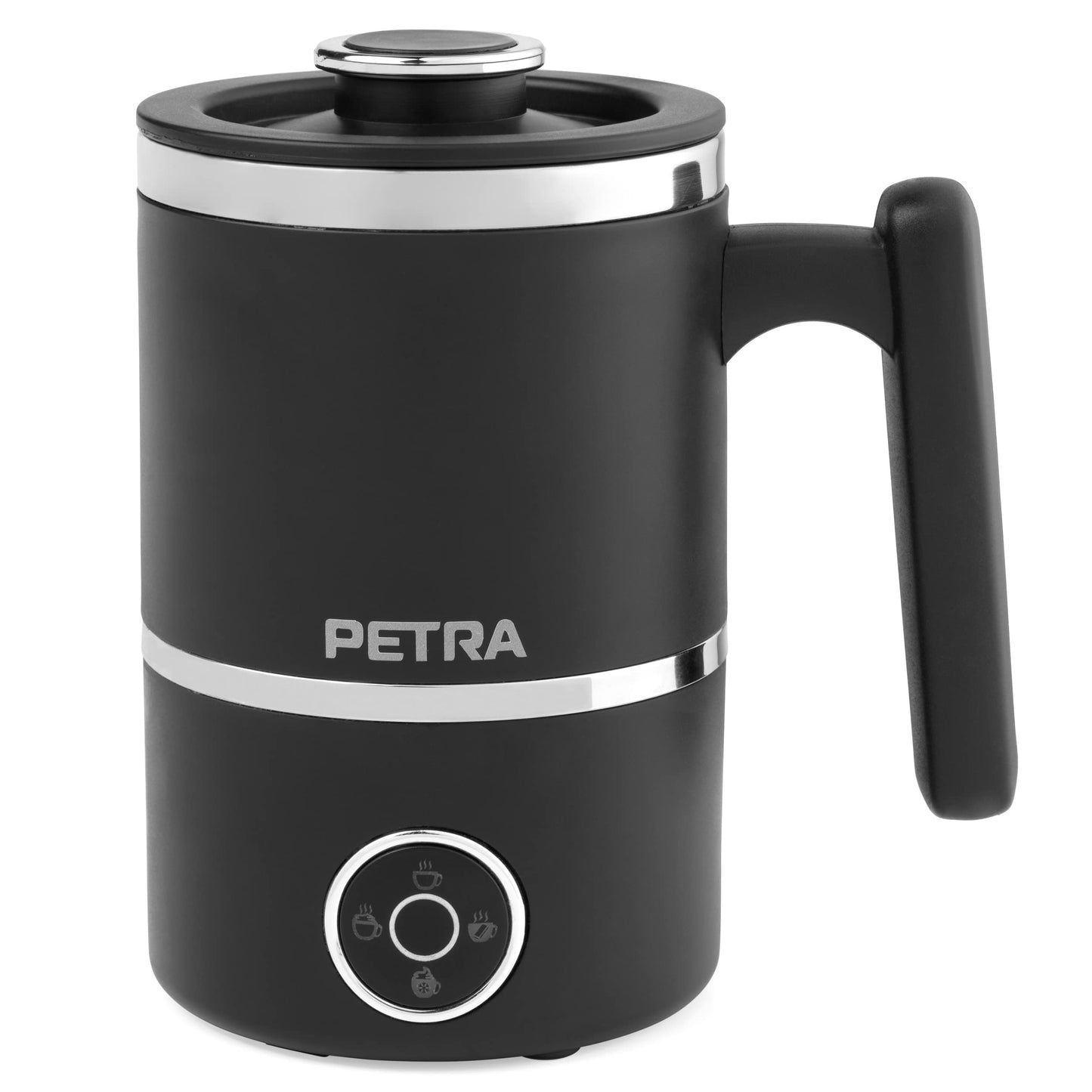 Petra PT5133VDEEU10 Chocolisse hot chocolate machine with whisk, 300ml/150ml milk frother, cold function for iced coffee, hot/cold, light/thick foam, touch control panel, Black