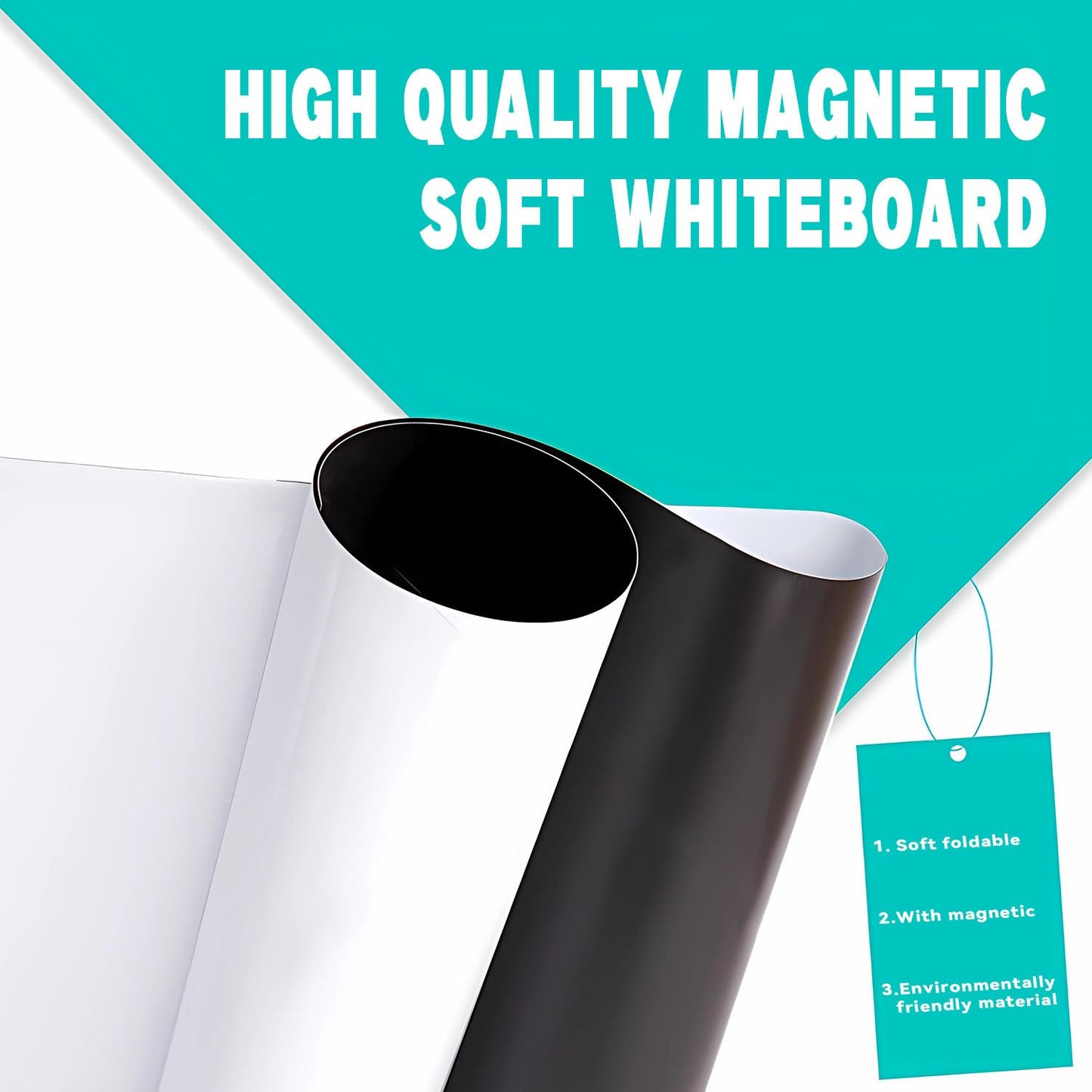 WEINIDASI Magnetic Whiteboard Film, 90x120cm Self-Adhesive Whiteboard Wall Sticker, with New Dirt-Repellent Technology, Writable and Erasable Surface, Great for Kids' Drawing, School, Office, Home
