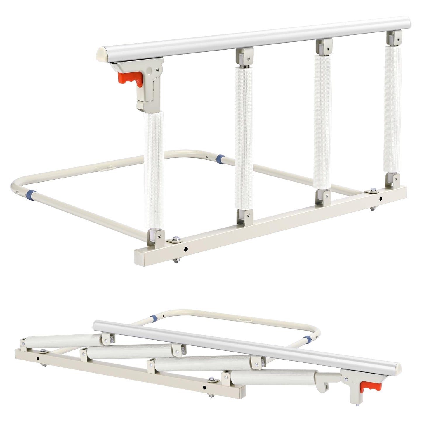Ixdregan Bed Rail for Elderly Safety, Foldable Bed Assist Rail Handle, Fall Prevention Handrail for Seniors, Fits King, Queen, Full, Twin (4 handrails)