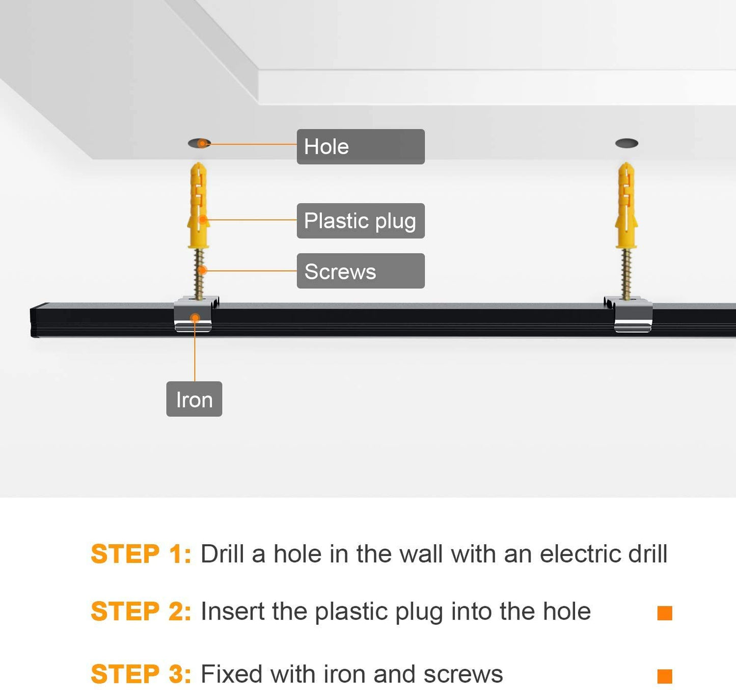 Angdarun LED profile, LED aluminum profile 6x1m V-shape aluminum profiles for LED strips/strips/stripe/end caps (1M-6V-B)