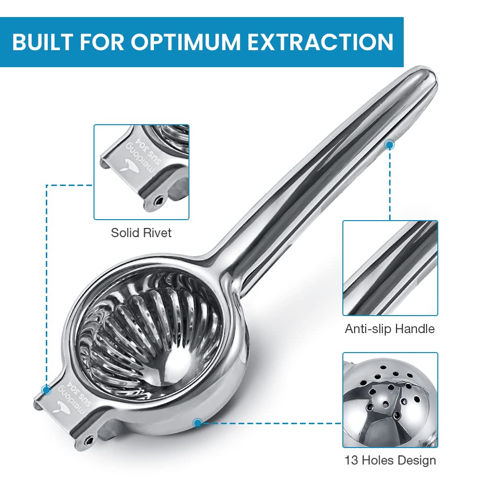 Lemon squeezer lime squeezer citrus juicer stainless steel citrus juicer hand press juicer manual citrus juicer for juicing lemon & limes, vegetables, silver
