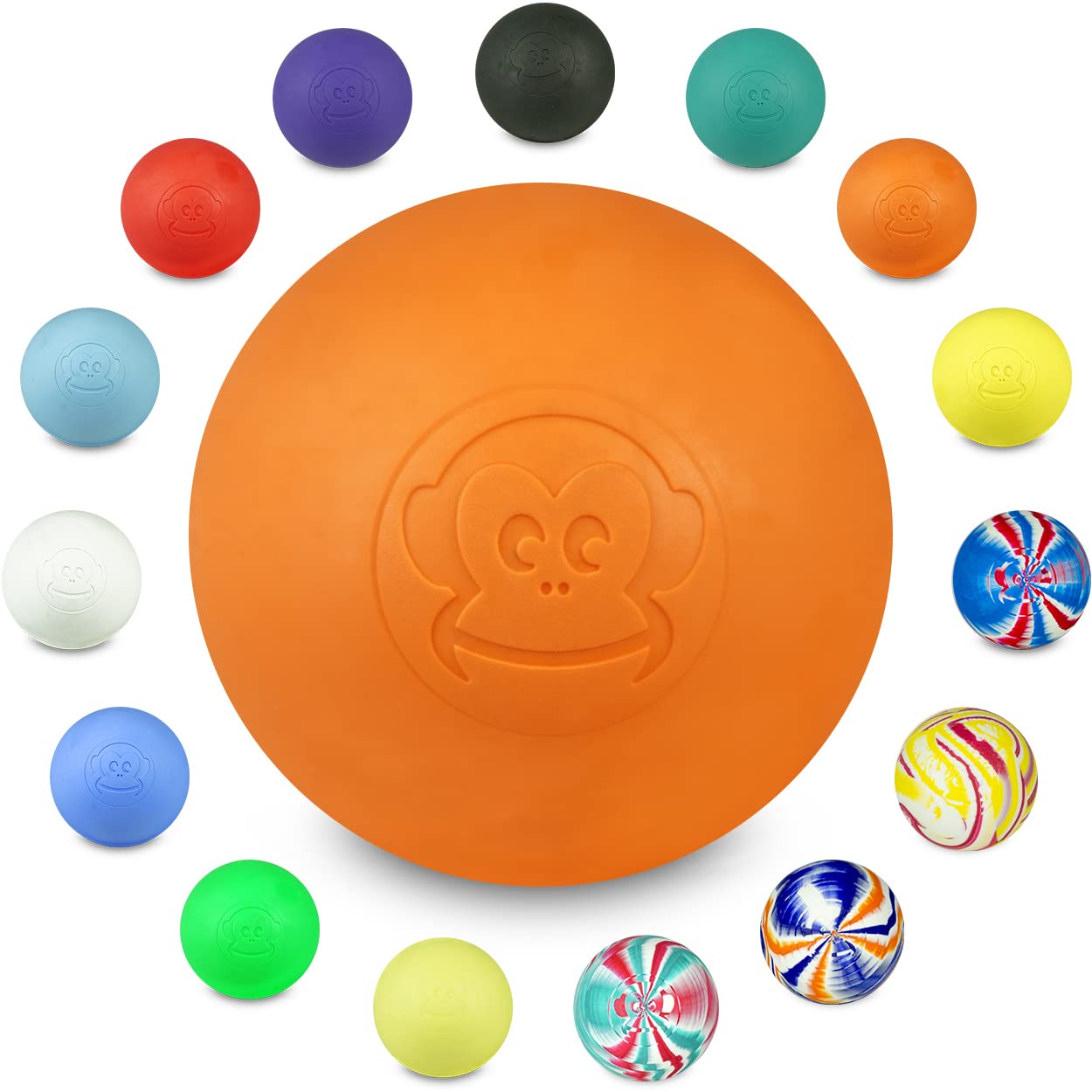 Captain LAX Massage Ball Original - Lacrosse ball, hard rubber, 6 x 6 cm, suitable for trigger point & fascia massage / Crossfit.