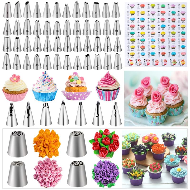 Nifogo Cake Decorating Set 301 Pieces, Rotating Cake Stand, Piping Bag with Tips, Piping Nozzle Set, Baking Accessories, Cake Decorating Supplies for Beginners