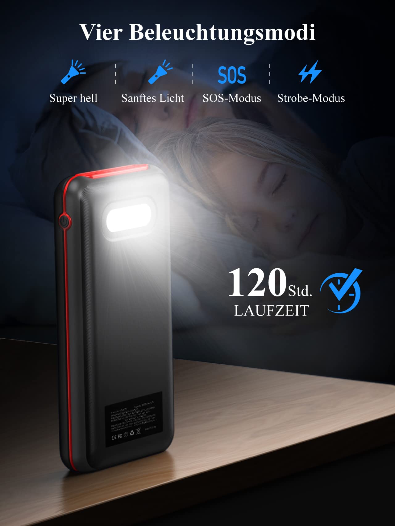 Elzle Power Bank 26800mAh, 22.5W QC3.0 20W USB C Fast Charging, External Charger with 4 Output 2 Input LED Light, Portable Charger for iPhone 12 11 XS Samsung Huawei Tablet