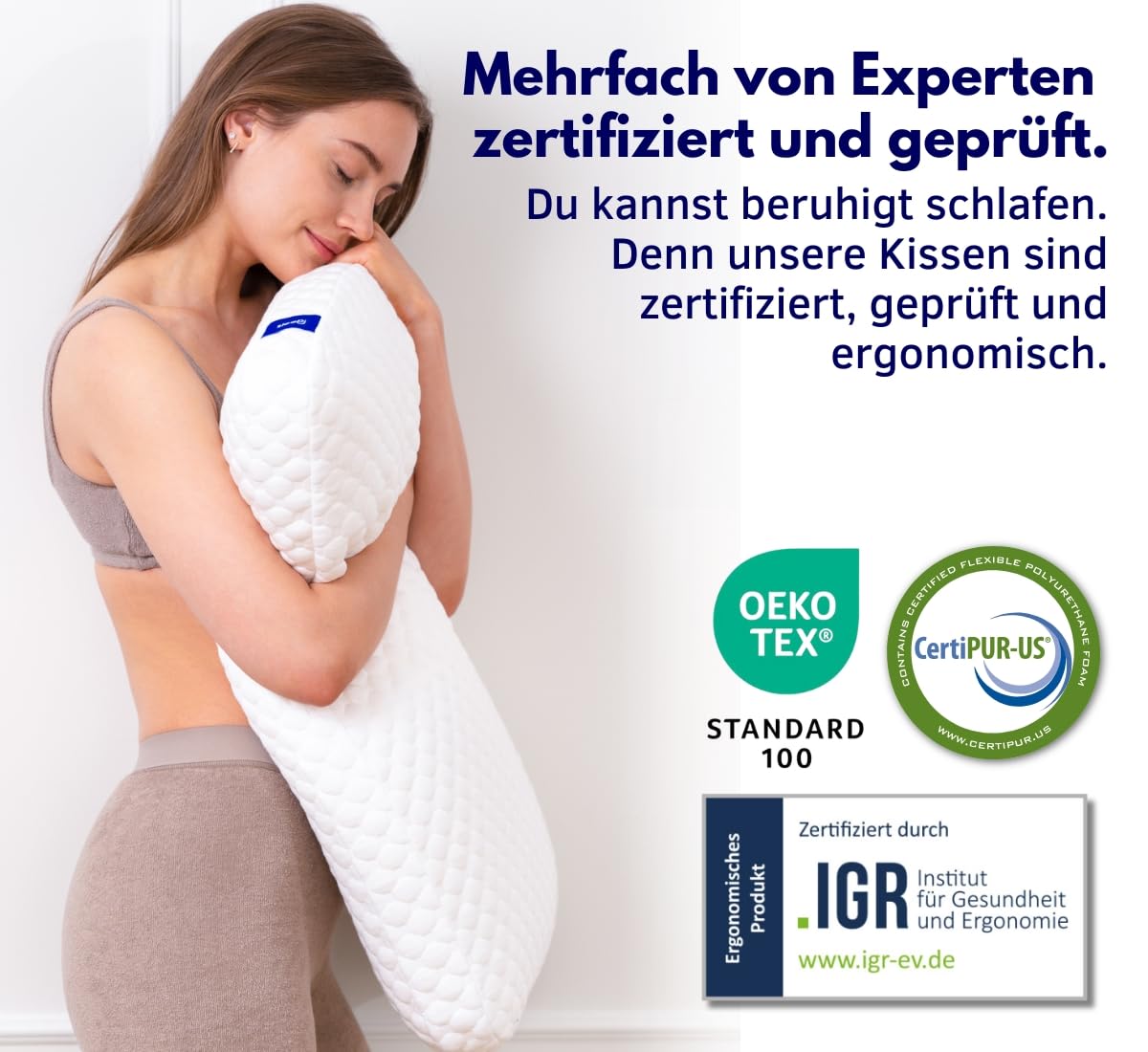 sleepi® Comfort | Side Sleeper Neck Pillow 70 x 40 x 15cm | Optimal pressure relief with personalized neck support | Orthopedic pillow | Sleep pillow