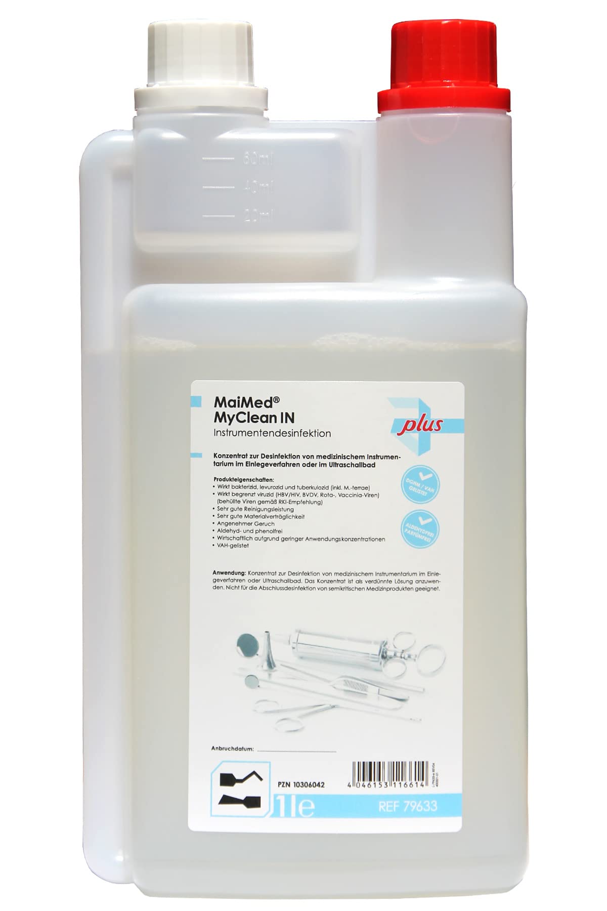 Maimed - MyClean IN ultrasonic cleaner sterilizer for instruments in ultrasound bath 1l concentrate