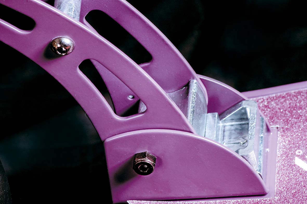 Six Degrees aluminum scooter with folding mechanism and stand, 205mm, adjustable height, GS approved, purple, TEST WINNER