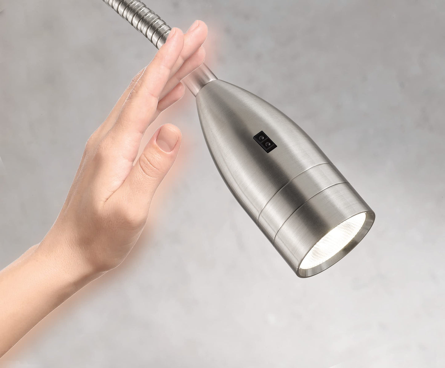 Fischer & Honsel | Bedside lamp Flex, Sten | dimmable with gesture control | 1x LED 5 Watt, 3000 Kelvin, 420 Lumens | Energy Efficiency Class: G | 30702, Silver