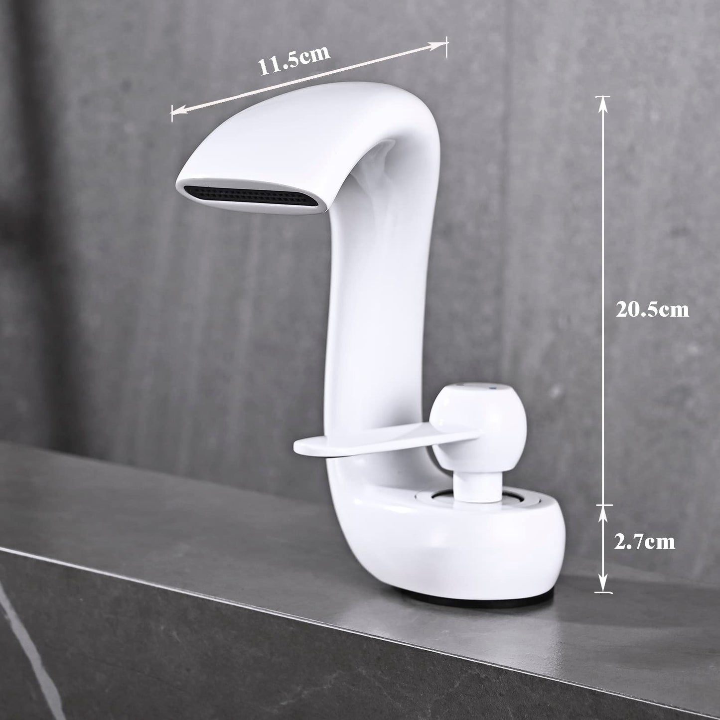 YAGJIA waterfall faucet bathroom white, modern waterfall bathroom sink faucet, brass basin faucet, bathroom faucet single handle mixer tap cold and hot water for bathroom.