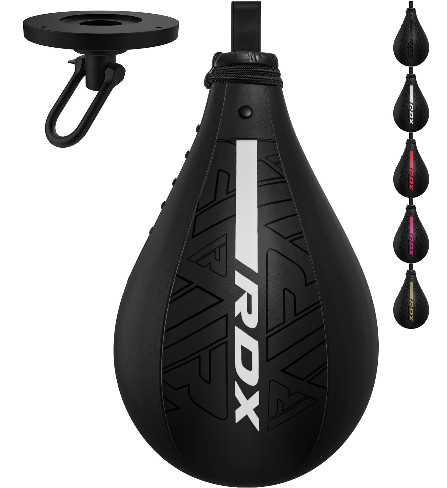 RDX Speedbag Maya Hide Leather Set with Hanging Bracket, Punching Ball Boxing Speed Bag, Speed Ball Boxing Training Equipment for Gym Fitness.