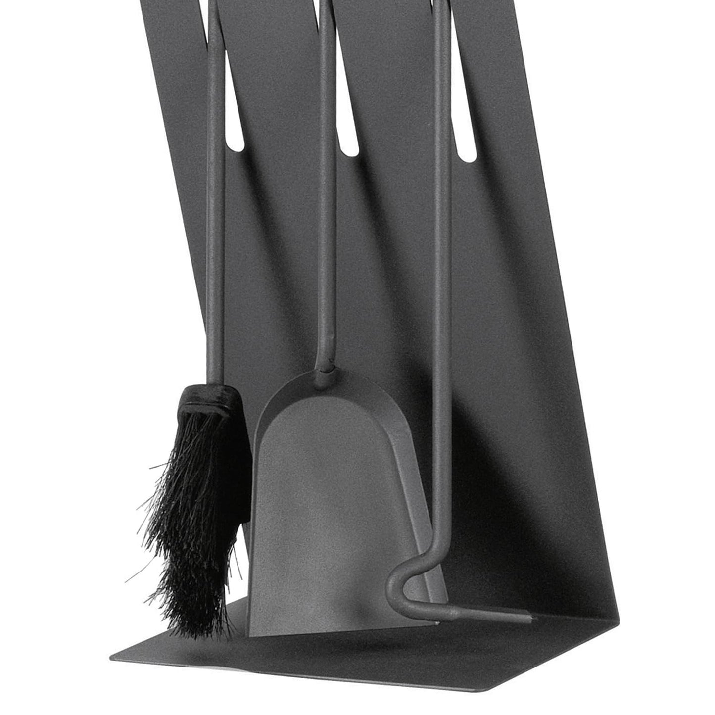 raik Fireplace Tools Gustav 3-piece set made of steel Fireplace utensils in anthracite grey Fireplace set with wooden handles shovel broom and poker 60x23x17 cm