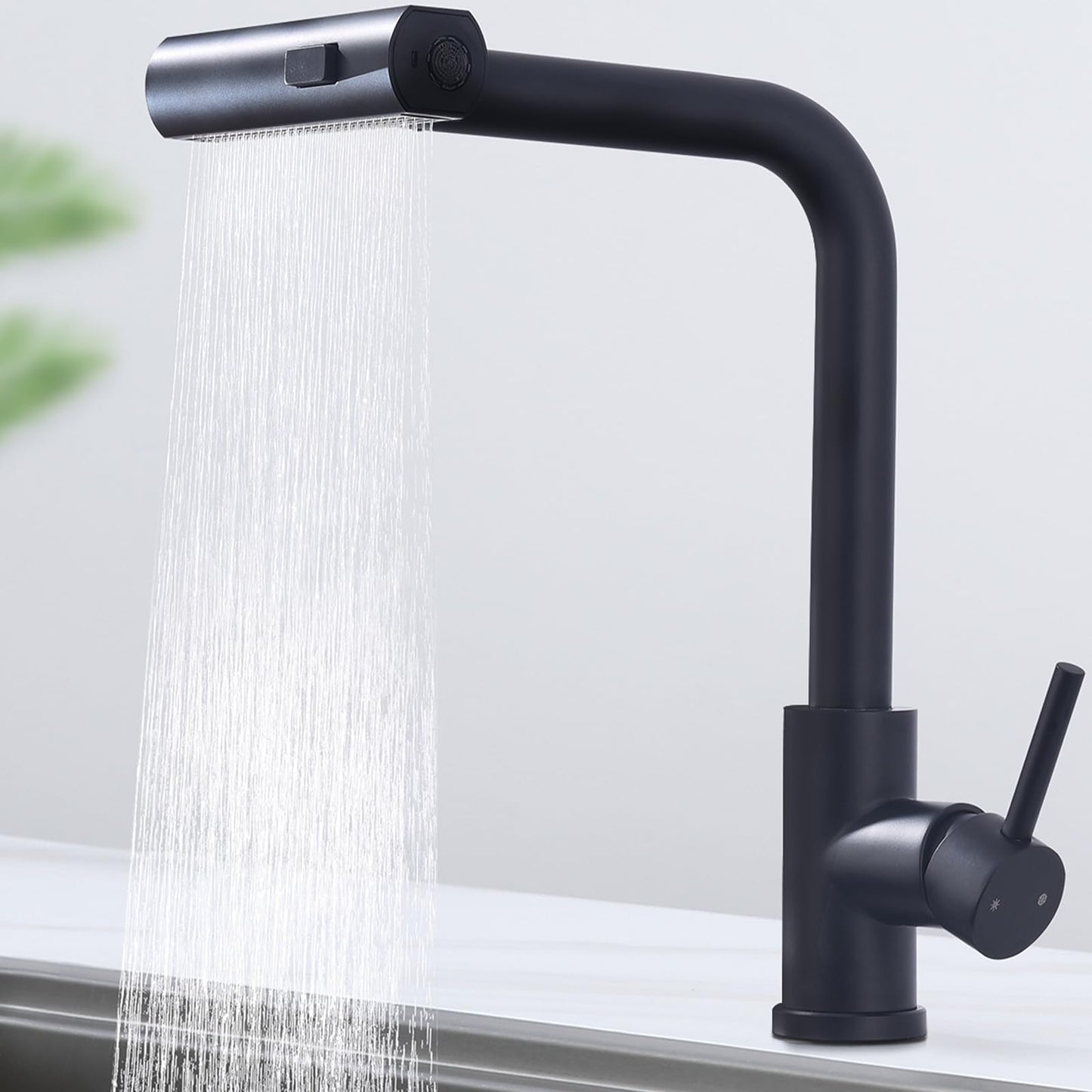 HOMELODY Black Kitchen Faucet, Pull Down Kitchen Faucet with 3 Spray Modes, Sink Faucet with Sprayer, Kitchen Faucet 360° Rotatable, Stainless Steel Mixer Tap.