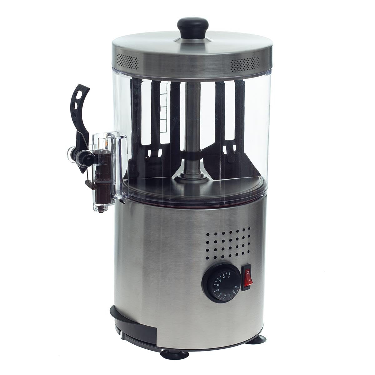 Allpax cocoa dispenser, stainless steel beverage dispenser with tap, hot beverage dispenser for hot chocolate and mulled wine, 3 l capacity, up to 90°C, 1200 W, silver