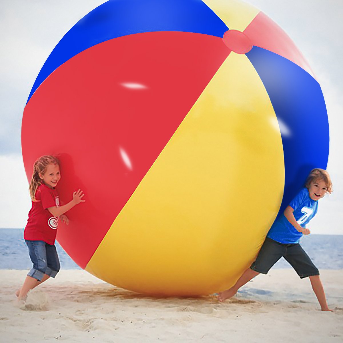 Novelty Place Giant Inflatable Beach Ball, Pool Toy for Kids & Adults - Jumbo Size 5 Feet (60 Inches)