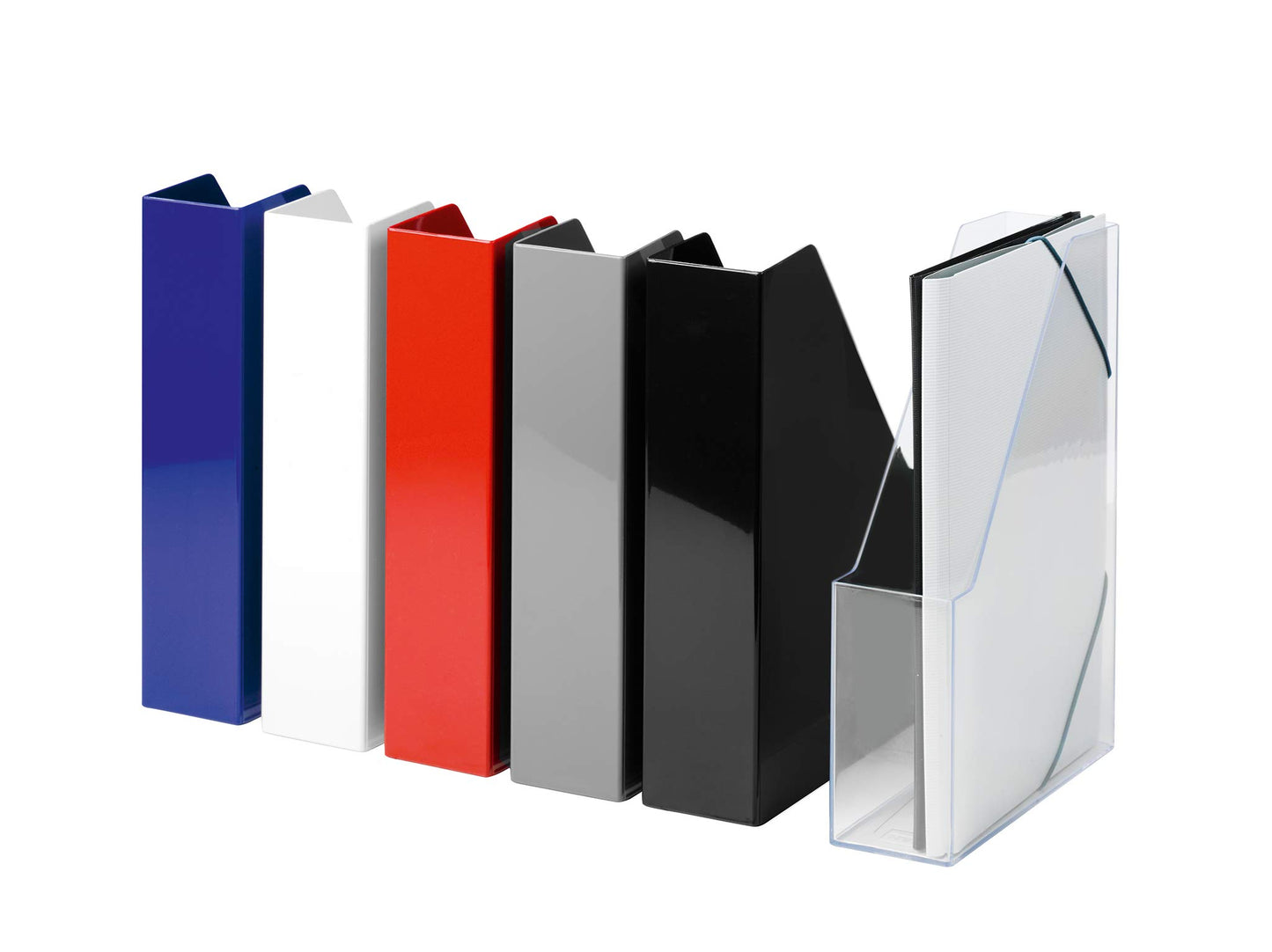 HAN i-Line standing file - 2 pieces, elegant, modern high-end standing file for magazines, folders, and documents up to A4/C4 size, blue, 16501-14.