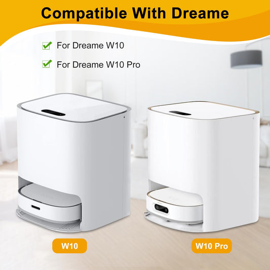 Chuancheng 15Pcs Accessory Kit Replacement for Xiaomi Dreame W10/W10 Pro Robot Vacuum, 1 Main Roller Brush, 6 Side Brushes, 4 Filters, 2 Mopping Pads, 2 Mop Holders