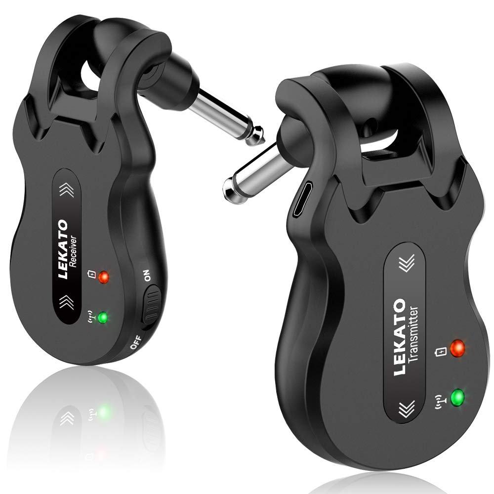 LEKATO 5.8 GHz Wireless Guitar System Rechargeable digital guitar cable with strong anti-interference capability for bass guitars