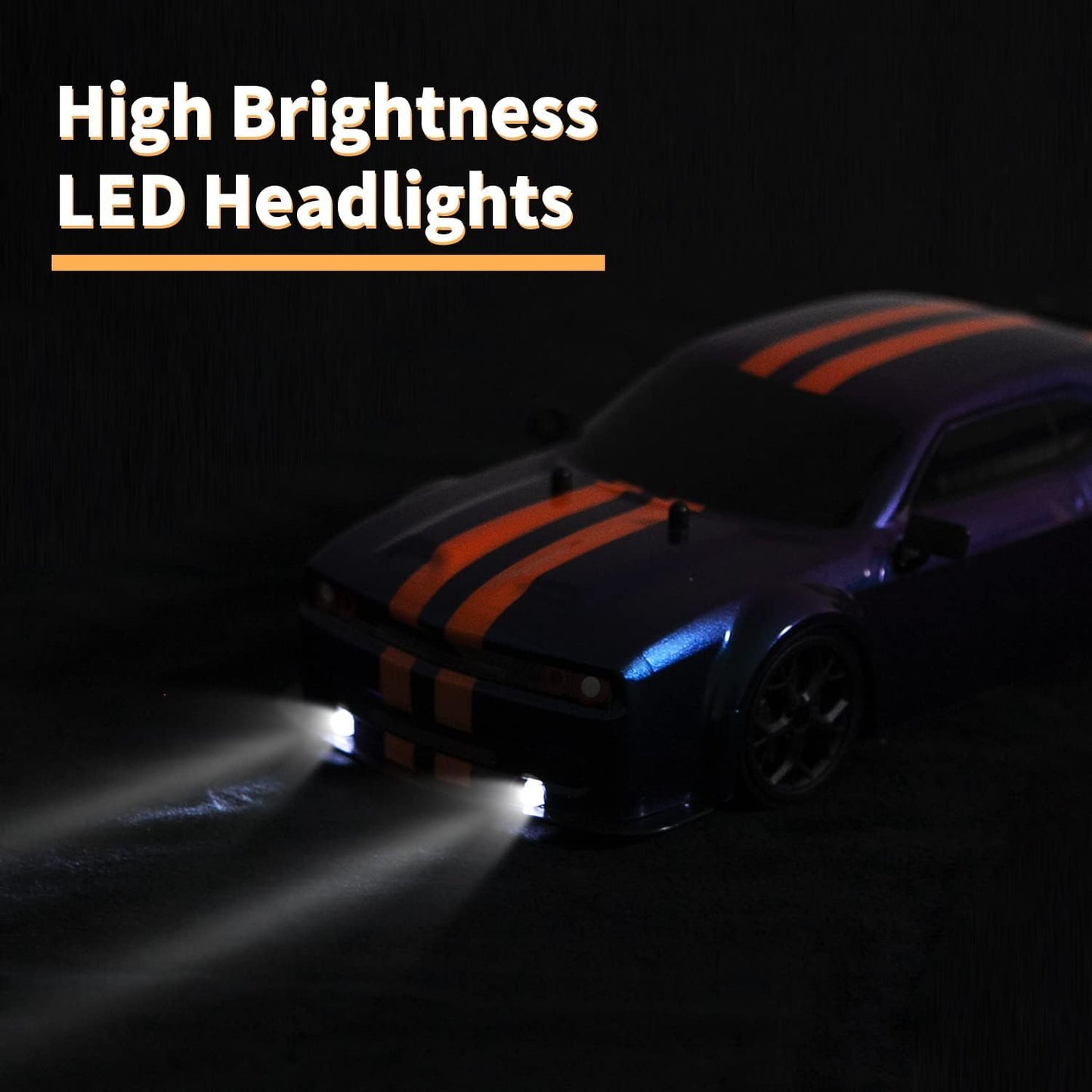 iBlivers Remote Controlled Drift Car, GT RC Drift Remote Control in scale with LED lights, 4WD toy car with drifting function for kids aged years old. Great gift for children.