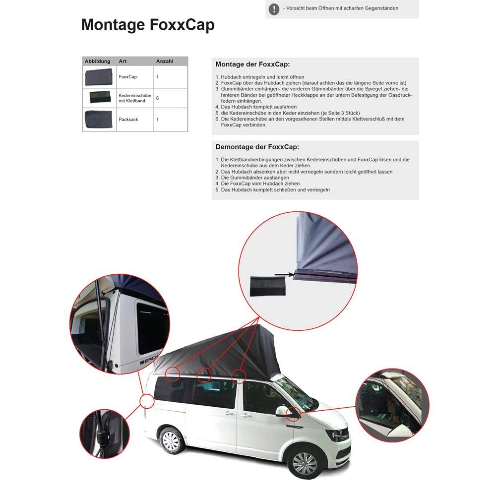 VW T5, T6 FoxxCap anthracite weather protection cap Calicap rain protection winter camping