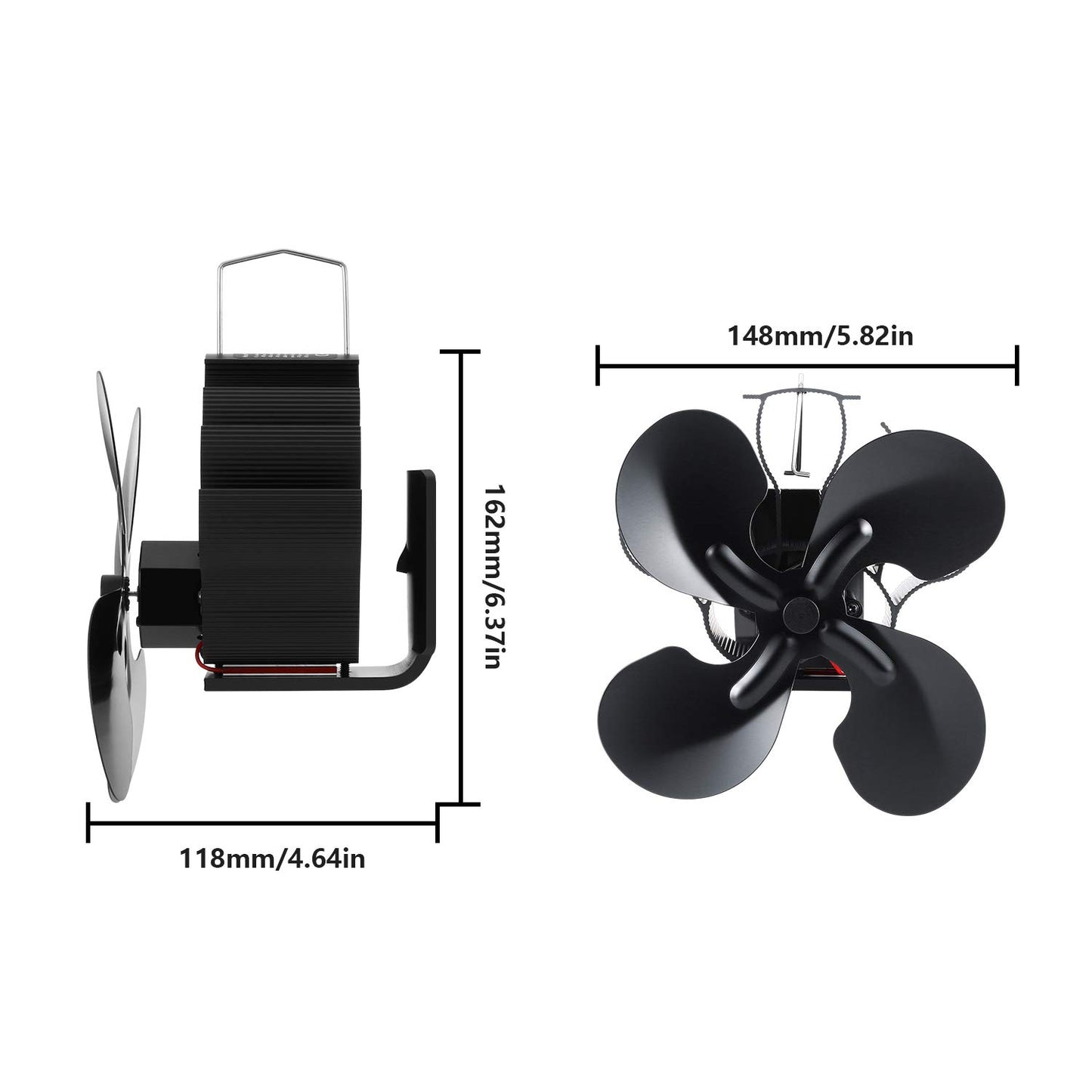4 Blade Rotor Blades Fireplace Fan, Non-electric Fan Fireplace Wood Stoves Stoves, Stove Fan Fireplace Fireplace Stoves Stove Without Power Heat