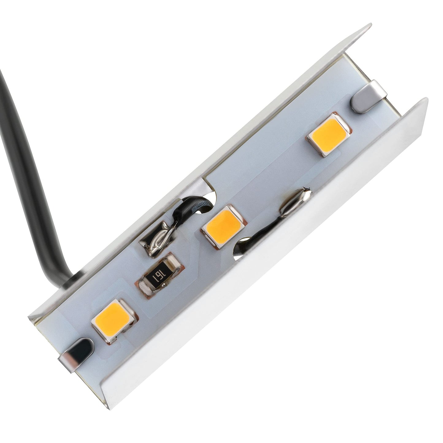 SEBSON LED Glass Shelf Lighting 6 Pack - Includes 12V Power Supply with Switch - Warm White LED Clips - Glass Edge Lighting for Display Case, Shelf, Table.