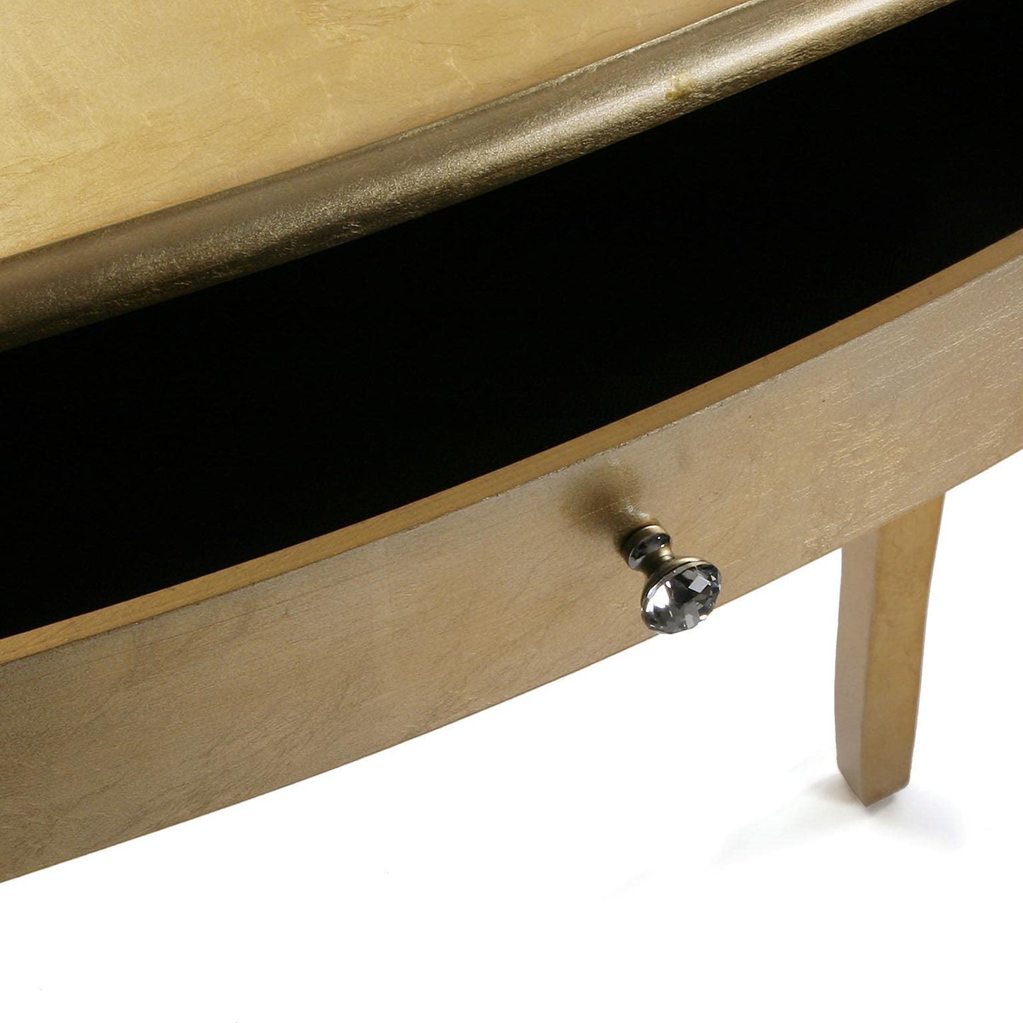 Versa Cagliari Narrow furniture piece for entryway or hallway, modern console table with 1 drawer, measures 80 x 30 x 80 cm (H x L x W), made of wood, color: Golden