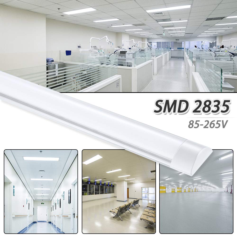 8pcs Waterproof LED Light, 30W LED Ceiling Light Fluorescent Lamp, 6500K 3000LM Bathroom Lamp, LED Light Bar for Garage Warehouse Workshop Bathroom Office Basement Shop, Cool White LED Ceiling Light
