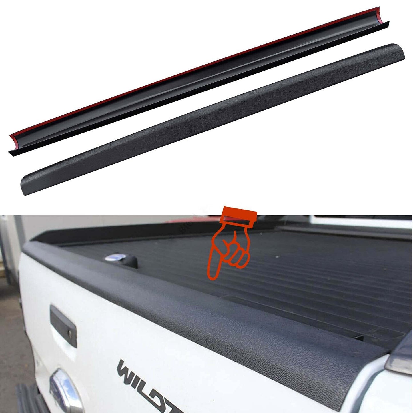 JHCHAN Tailgate Guard Bumper Cover for Ford Ranger 2012-2022 T6 T7 T8 Wildtrak XL XLT Limited Stormtrak Wolftrak Raptor