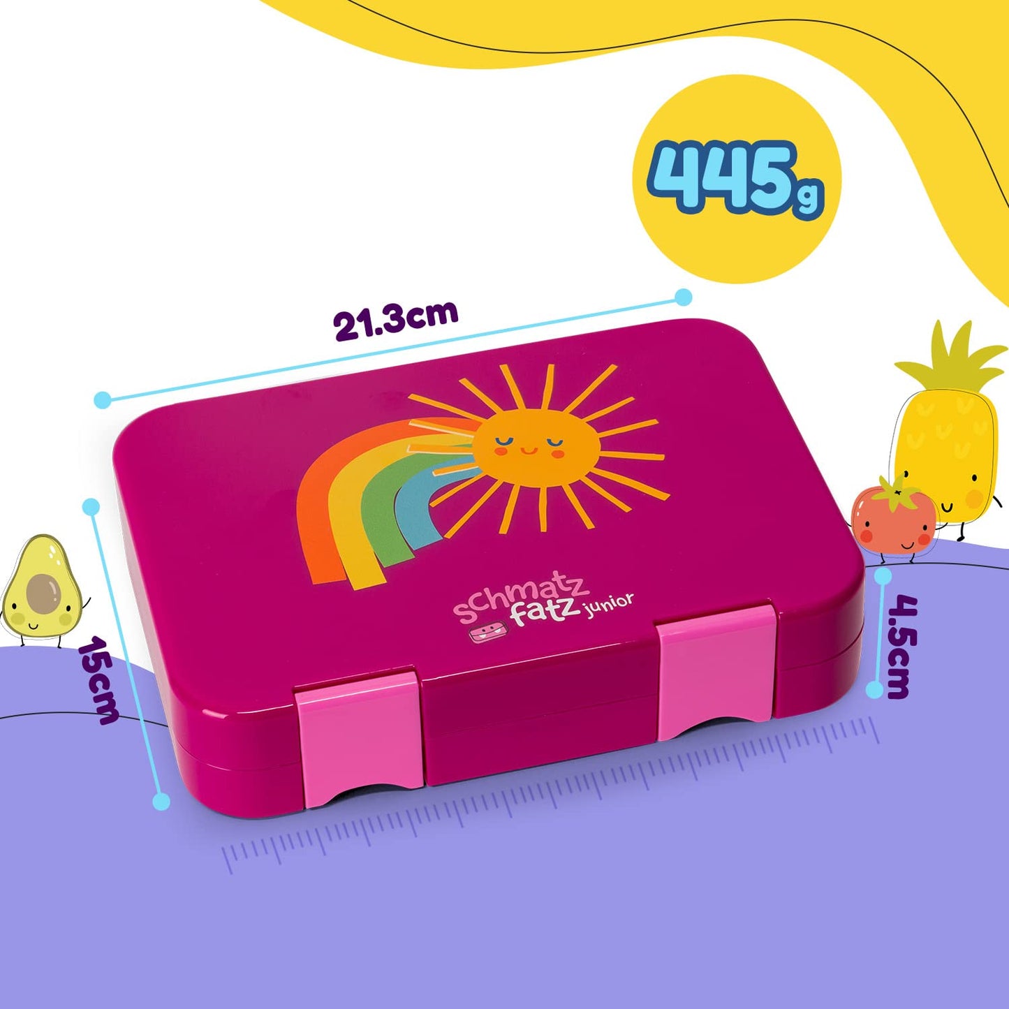 Junior Lunchbox lunchbox snack box | with additional container | child-friendly | leak-proof | 4 or 6 portion compartments | suitable for liquid food dishwasher safe | BPA-free | plastic