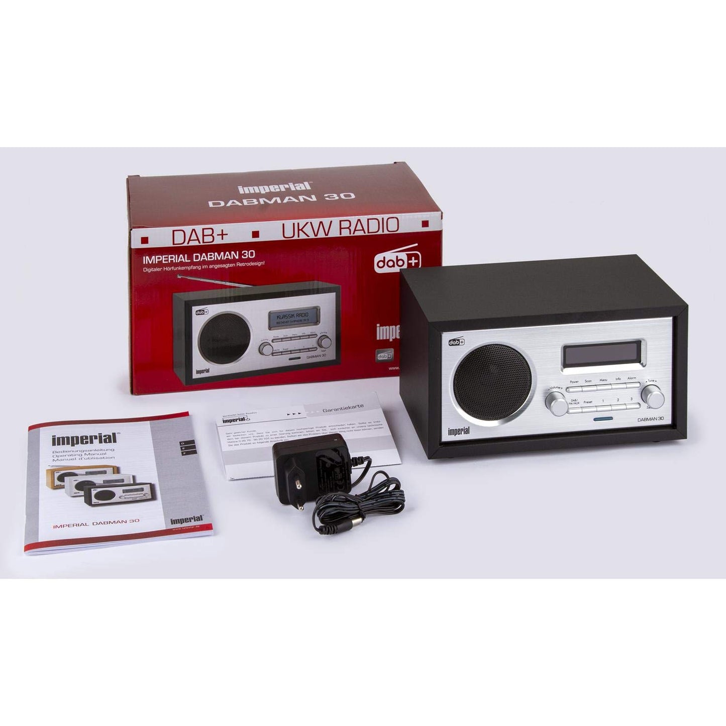 IMPERIAL DABMAN 30 - DAB+ Radio (digital radio, DAB+/DAB/FM, AUX-in, 3 station presets) - black
