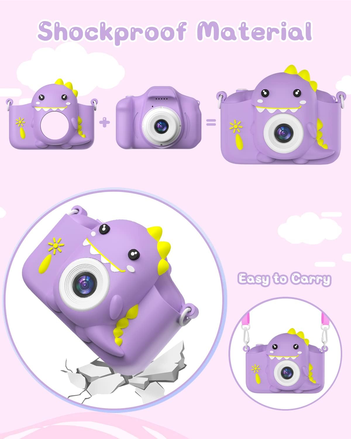 Kids camera, Gofunly children's camera 1080P 2.0-inch screen camera for kids with 32GB card Selfie digital camera photo camera for 3-12 year old boys and girls Christmas toy