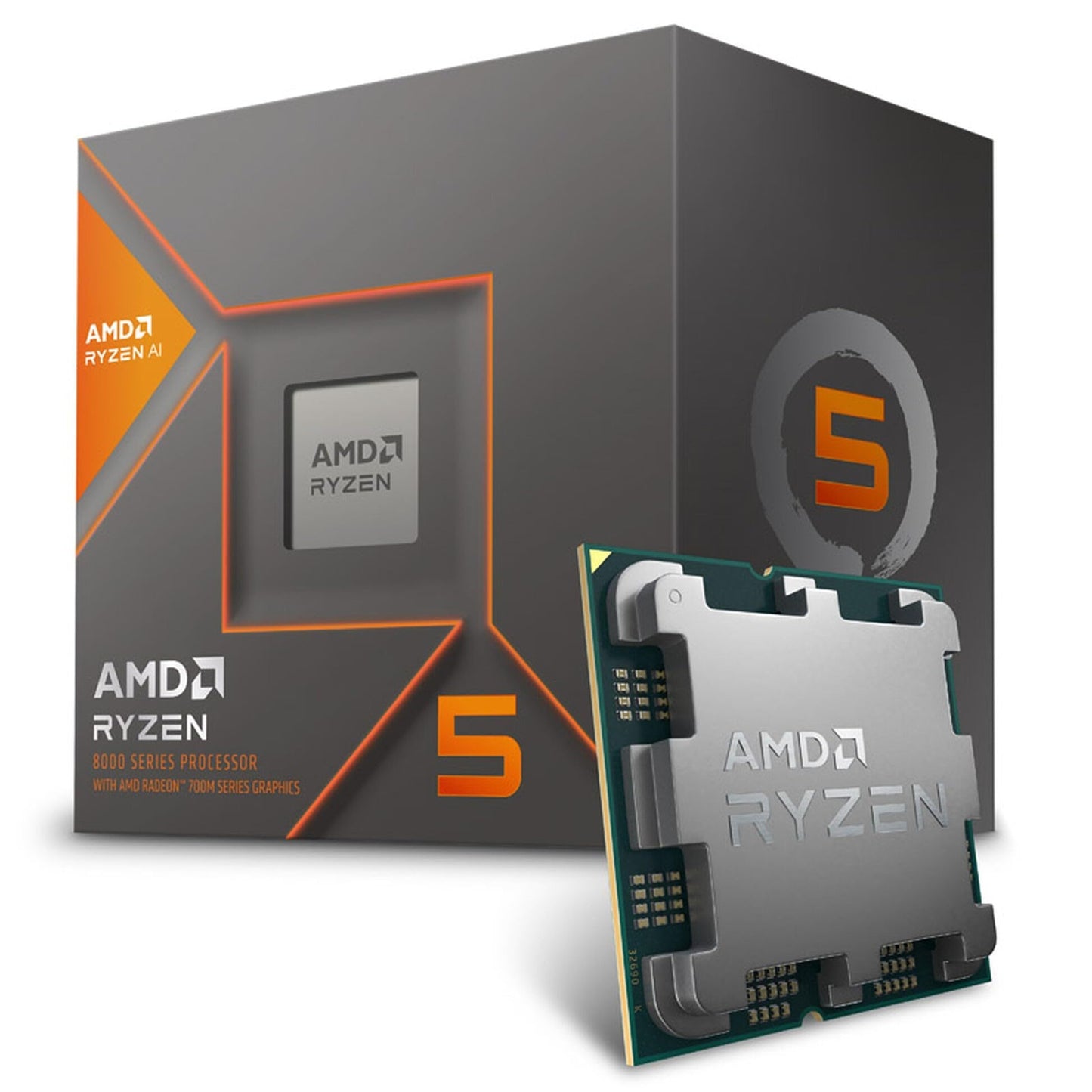 AMD Ryzen 5 8600G processor (integrated Radeon graphics, Ryzen AI, 6 cores/12 threads, 65W TDP, AM5 socket, 22MB cache, Up to 5.0Ghz max boost, with Wraith Stealth cooler)