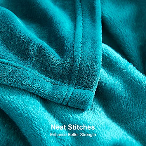 EHEYCIGA Fleece Blanket, King Size Flannel Blanket, Couch, Blue Green, 228 x 274 cm, Microfiber, Soft, Cozy, Lightweight Luxury Blanket.