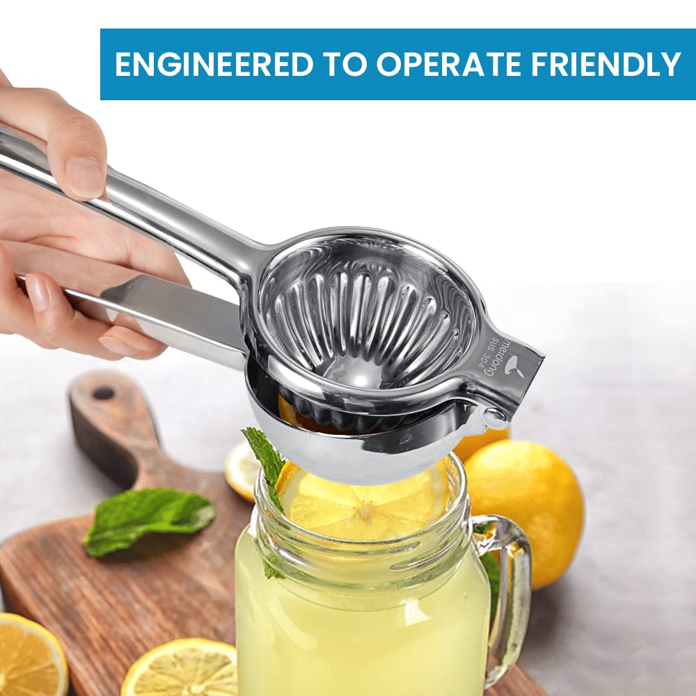 Lemon squeezer lime squeezer citrus juicer stainless steel citrus juicer hand press juicer manual citrus juicer for juicing lemon & limes, vegetables, silver