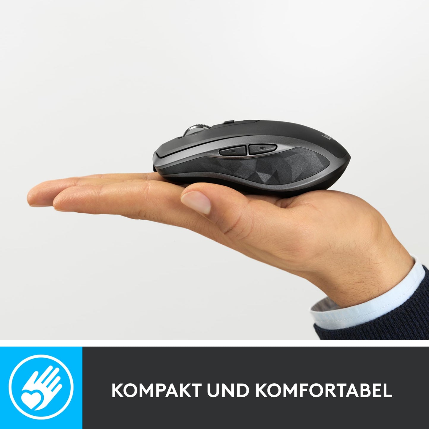 Logitech MX Anywhere 2S Bluetooth Edition wireless mouse, multiple surfaces, super fast scrolling, rechargeable, mobile, connect to up to 3 Mac/PC computers - Graphite