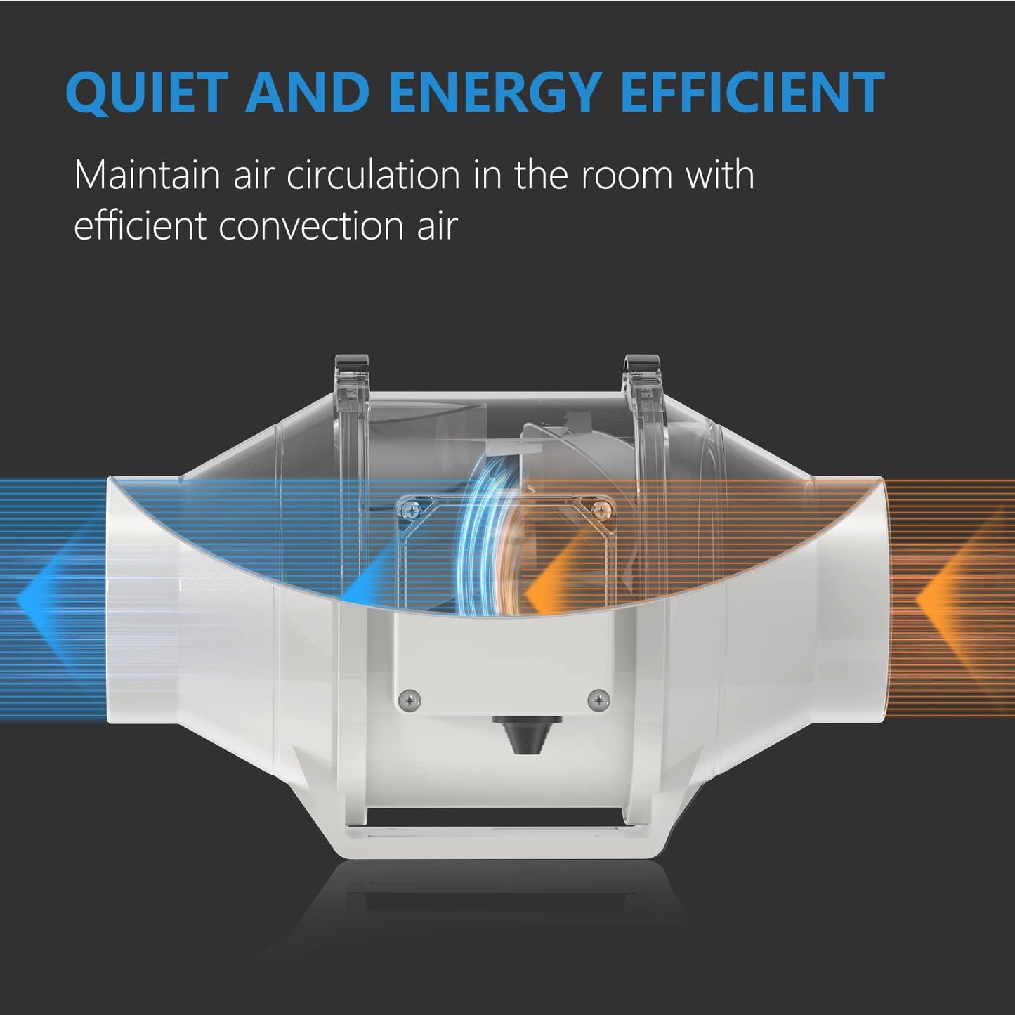 Hon&Guan 125mm Inline Duct Fan Quiet Tube Ventilation Fan Exhaust Fan with 1m EU Power Cord 284m³/h for Office, Warehouse, Hydroponics, Bathroom, Grow Rooms