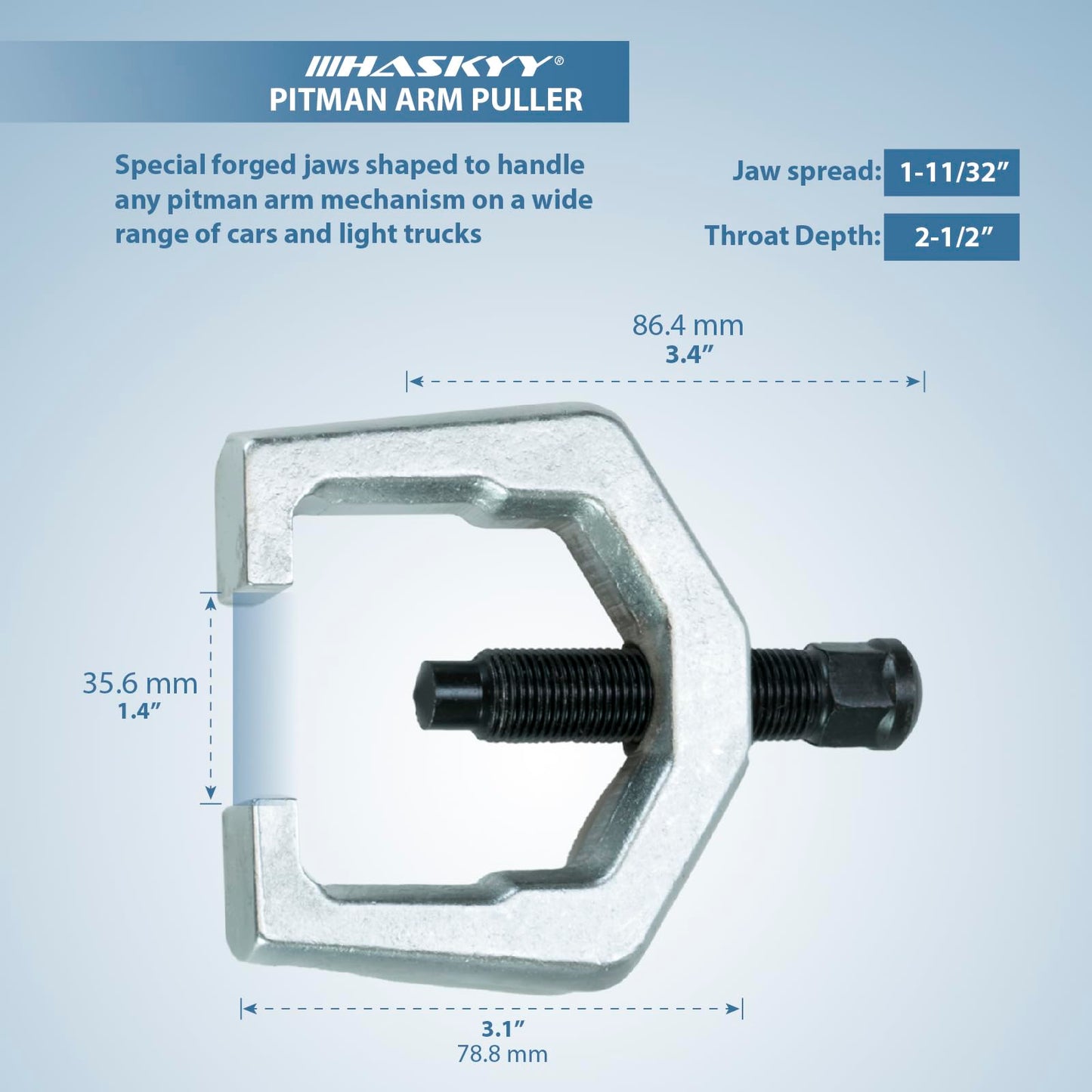 HASKYY 5-Piece Tool Set for ball joints, tie rods, ball joints, spindle joints, control arms - compatible with many car brands.