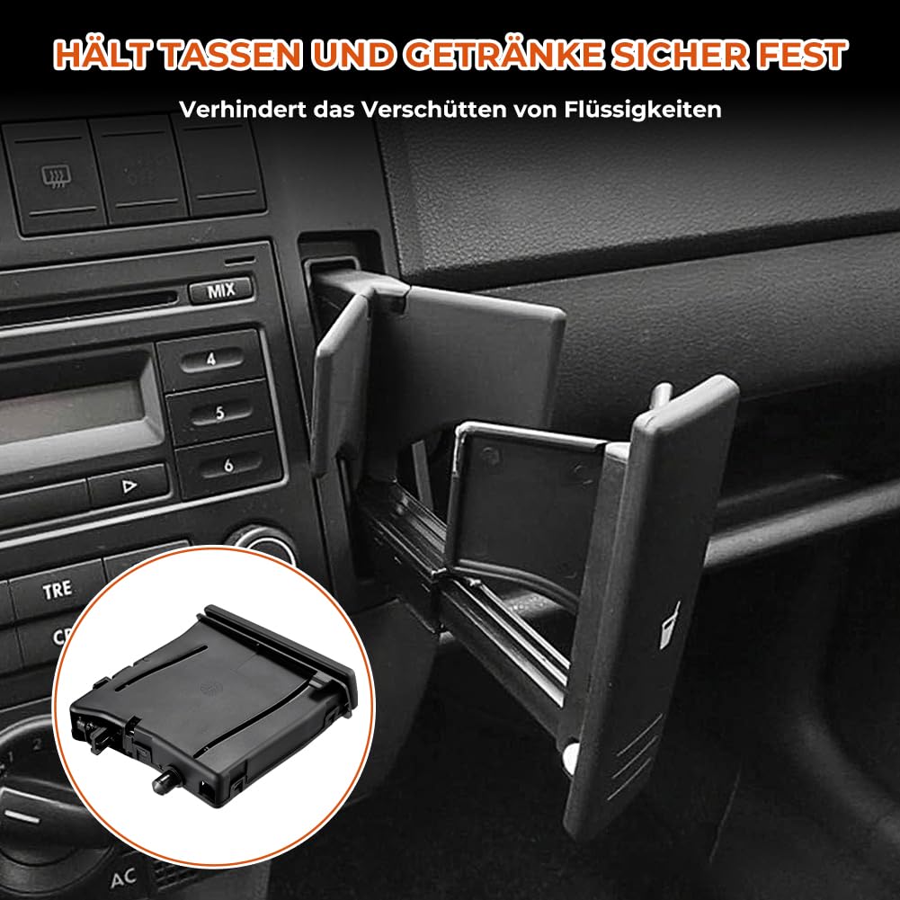 GEARMONSTER Cup Holder Car Drink Holder for Ventilation Front Right Suction Cup Holder Coffee Holder Compatible with VW Polo 9N 2002-2009 Drink Holder Replacement, Right, 6Q0858602E