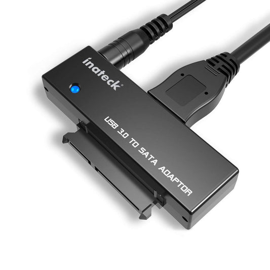 Inateck USB 3.0 to SATA Converter Adapter for 2.5/3.5 inch HDD SSD Drives with 12V 2A Power Supply.