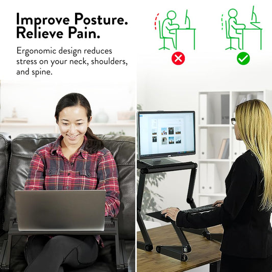 Uncaged Ergonomics Adjustable Book and Laptop Stand - portable aluminum stand for textbooks, cookbooks, recipe books, and tablets.