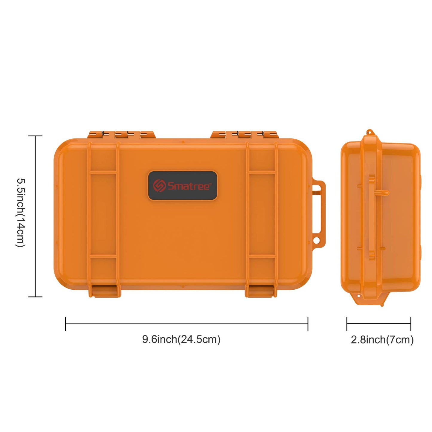 Smatree waterproof hardshell carrying case compatible with Gopro Hero 13/12/11/10/9/8/7/6/5 / Hero 2018 / DJI Osmo Action, Orange (camera and accessories not included)