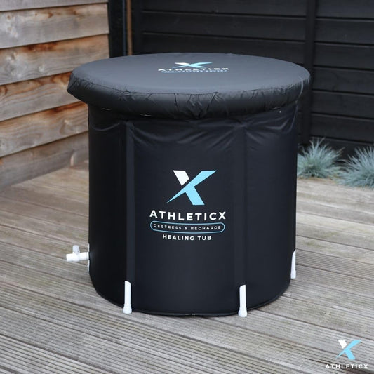 Athleticx Premium Ice Bath XXL, Foldable bathtub for adults, Inflatable Ice Bucket for Athletes, Sitz bath - Including Insulating Cover, Lid, Storage Bag, and Hand Pump