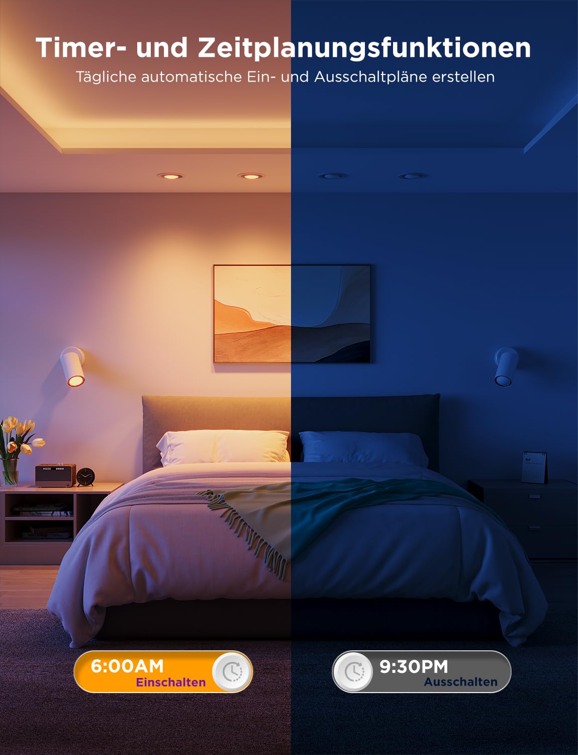 Govee GU10 LED RGBWW Bulb, Smart Bulb Works with Matter, Alexa, Google Home, 400LM Wi-Fi LED Lamp Dimmable Color Changing, 56 Scenes, Smart Bulb GU10 Music Sync 4 Pack.